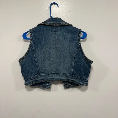 Nordstrom First kiss crop Denim Y2K Vest with Button Details