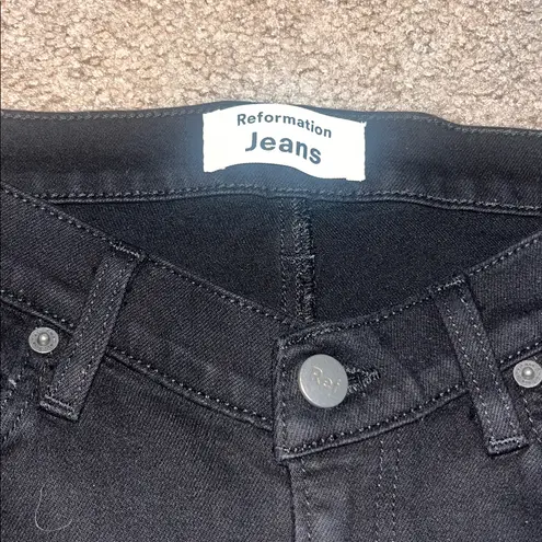 Reformation  V Front High & Skinny Stretch Jeans Black 27 - Image 6
