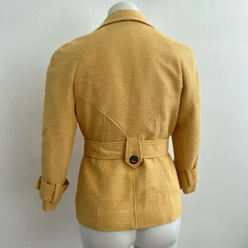 NWOT KASPER Notched Collar tweed Blazer Jacket Petite Small Mustard Yellow Size undefined