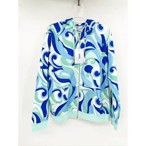 Hill House The Allie Zip-Up Hoodie in Ocean Kaleidoscope Size M NWT