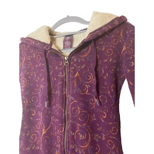 REI Sweater Womens Purple Green Sherpa Lined Hiking Outdoors Casual Ladies Sz M Size M