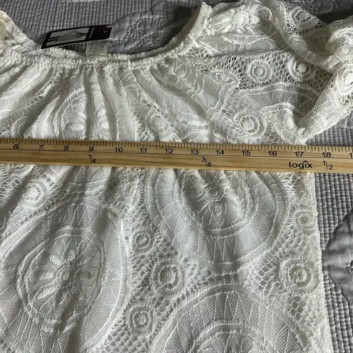 LIldy Full Lace Tunic Elegant ivory Lace Blouse size S White