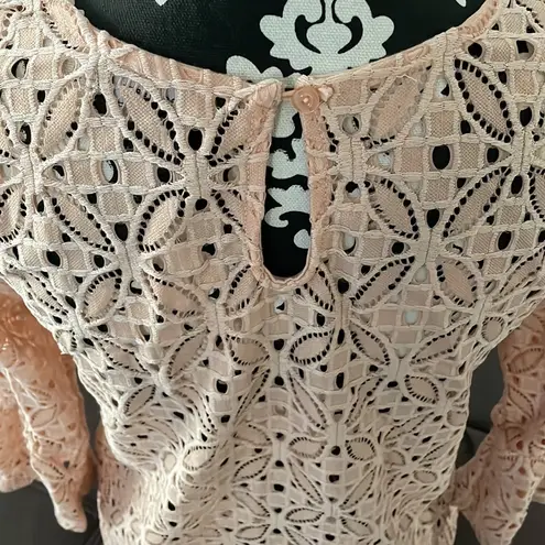 Atmosphere Pink Salmon See Through 3/4 Sleeve Top Size 10