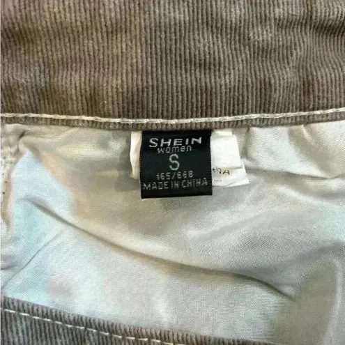 SheIn  high rise brown with white seam straight leg wide leg jeans in size small