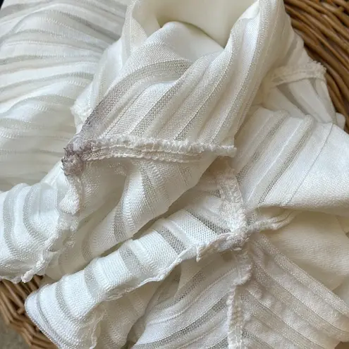 ZARA  cute panel stripe white loose top