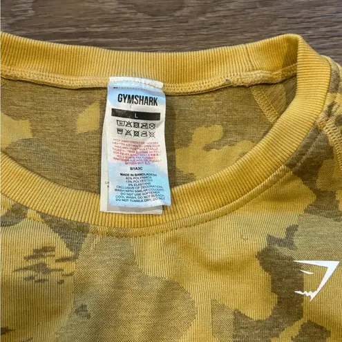 Gymshark  ADAPT CAMO SEAMLESS LONG SLEEVE CROP TOP - Large