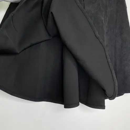 LF Seek The Label Womens Skater Skirt Size XS Black Faux Suede Goth Dark Fairy
