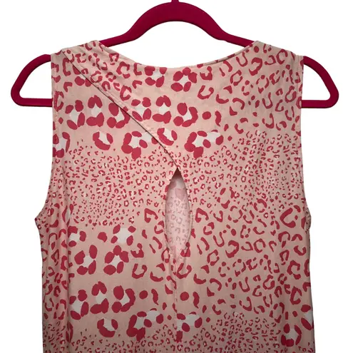 Women's Animal Print Pullover Sleeveless Pink Midi/Maxi Dress Size Small