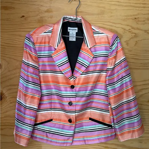 Perceptions Women's Striped Multicolor Blazer size 18