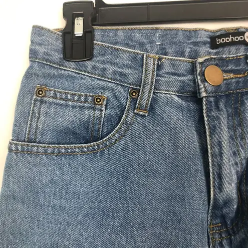 Boohoo  High Rise Denim Cuffed Denim Shorts Medium Wash Size 4