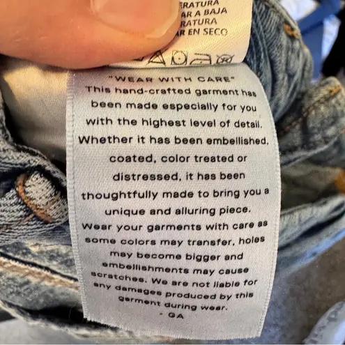 Good American  Blue Distressed Straight Leg Jeans Womens 30 High Rise Casual Fall