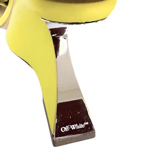 Off-White  Yellow Jug Wedge Heel Leather Sandals Size EUR 39, US 9