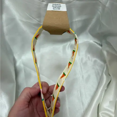 Handmade Watermelon Slice Print Wristlet Keychain with White Pompom