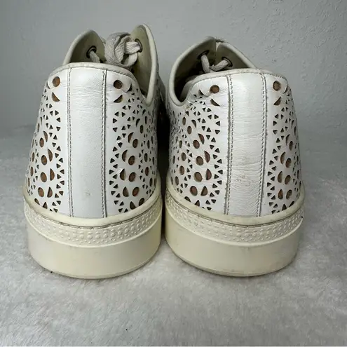 Alaia Size 9 White Tan Laser Cut
Leather Lace