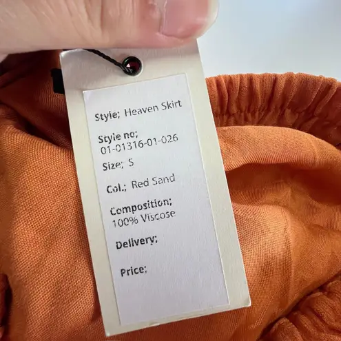 Sparkz Copenhagen Skirt Womens Small Heaven Lightweight Boho Flowy Skirt Orange