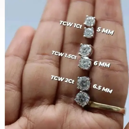 Moissanite Solitaire Earrings 925 Sterling Silver 6mm