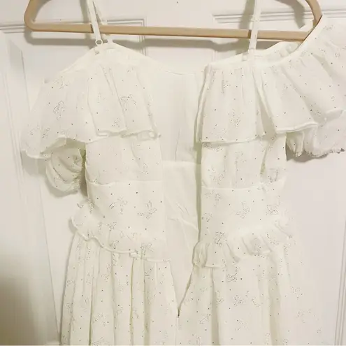 Vietnam White Y2K Cottage Ballet Barbie Lace Ruffle Off Shoulder Mini Dress