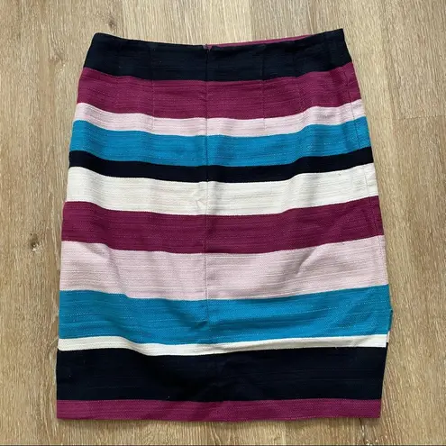 Loft  Purple Striped Pencil Skirt / High Waisted / Size 2P