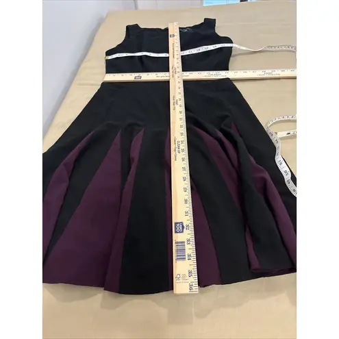 Tommy Hilfiger  Womens Black And Purple Sleeveless Fit & Flare Dress 6