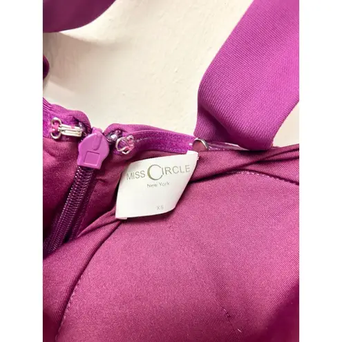 Miss Circle Halter Neck Bodycon Midi Dress with Crystal Embellishments Grapes XS Purple