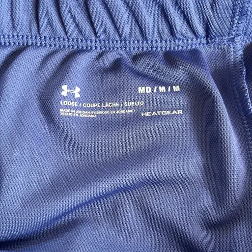 Under Armour  Sz M Purple Neon Lime Womens Running Pockets Shorts Stretch Pull On