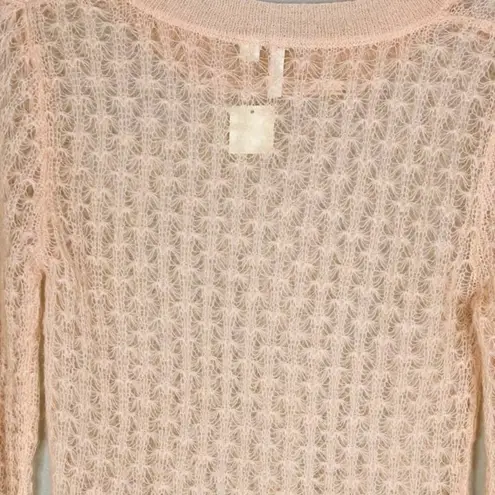 Frenchi Nordstrom Sweater M Peach Pink Blush Pointelle New Size M