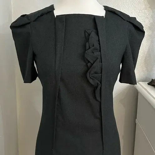 Miu Miu Gray Wool Classic Short Sleeve Dress Size 38