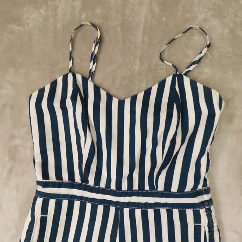 MOTHER Denim The Cut It Out Jumpsuit Cotton Linen Blend in Sea Daze Size Medium