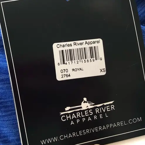 Charles River Apparel 🆕 space dye royal blue v neck short sleeve…