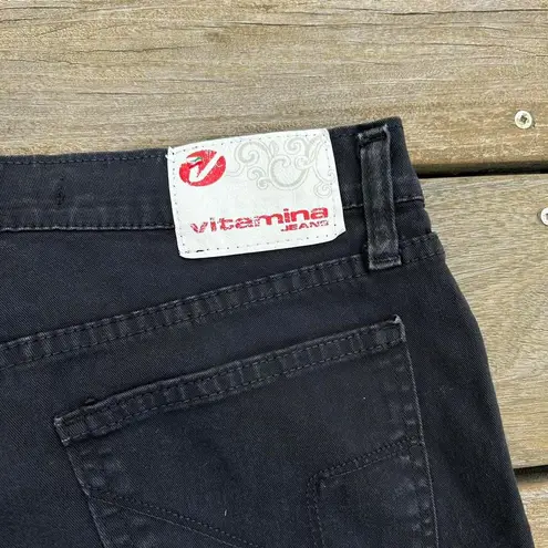 Vitamin A Solid Black Jeans Mid Rise Dark Wash Made in Italy