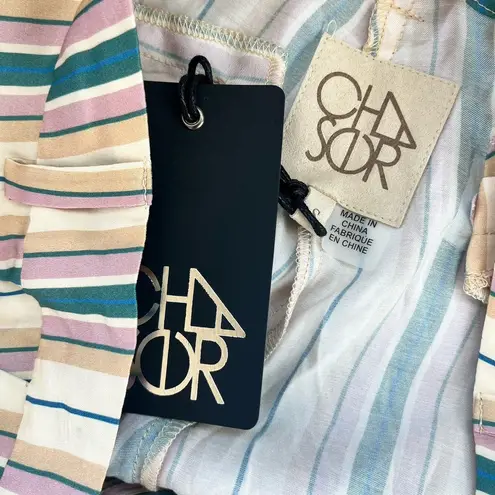 Chaser NWT  Silky Basics Tapered Leg Pants Size S Multi Color Striped Tied Ankle - Image 9