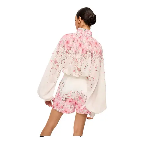 COMMENSE Floral Print Pleated Shorts Set Without Belt COLOR