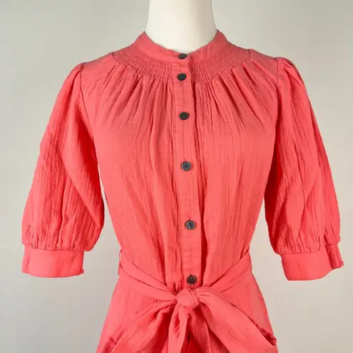 NWOT Boden Ada Double Cloth Cotton Pink Shirt Dress Size 8 Knee Length
