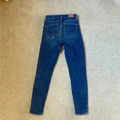 American Eagle  blue super high rise jeggings jeans in size 0 short