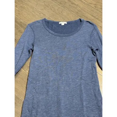 James Perse Standard Long Sleeve T-shirt Dress Size 2 Medium Blue Modal Blend