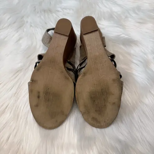 Very G Women’s Neutral Jamison Side Zip Wedge Sandals Size 10