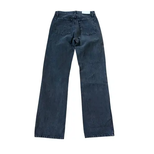 RE/DONE High Rise Loose Jean Washed Black with Rips