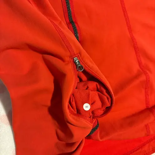 Lululemon run toasty tech half zip pullover jacket love red size 8