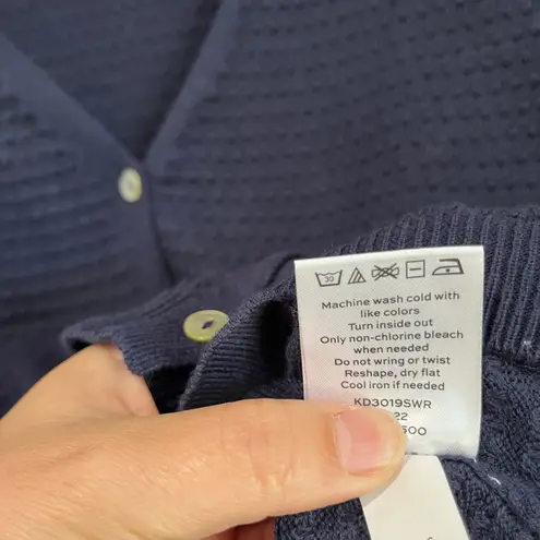 Draper James Cardigan Button Down Knit Navy Classic Preppy Sweater M - Image 6