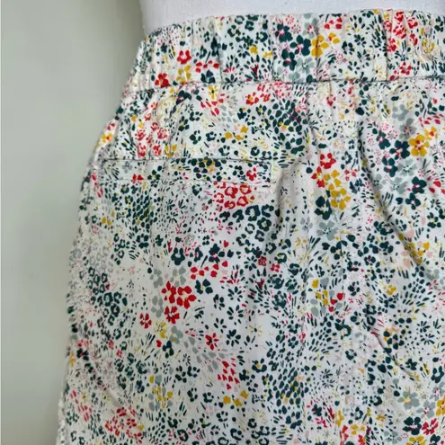 Lands End Floral Skort | Size 14 | EUC| Pockets | 98% cotton White