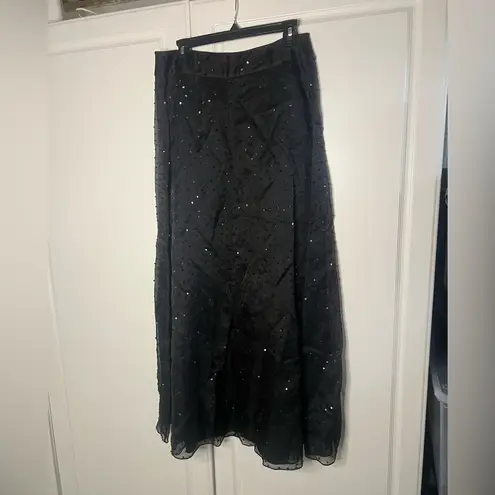 Tahari Vintage Whimsygoth 100% Silk Beaded Skirt