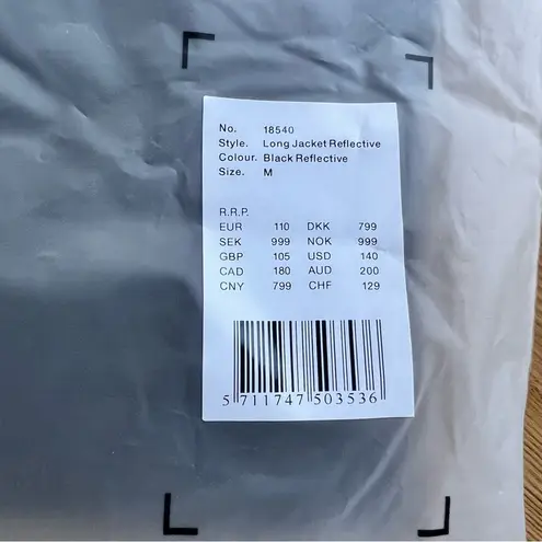RAINS Long Reflective Black Rain Coat Size Medium SKU#C24353