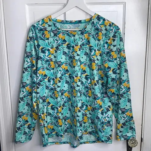 L.L.Bean  Women’s UPF 50+ Long Sleeve Sun Swim Shirt Floral Print W-042 Sz L