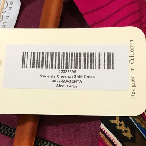 Coveted Clothing New With Tags Lined Chevron/Tribal Print Dress