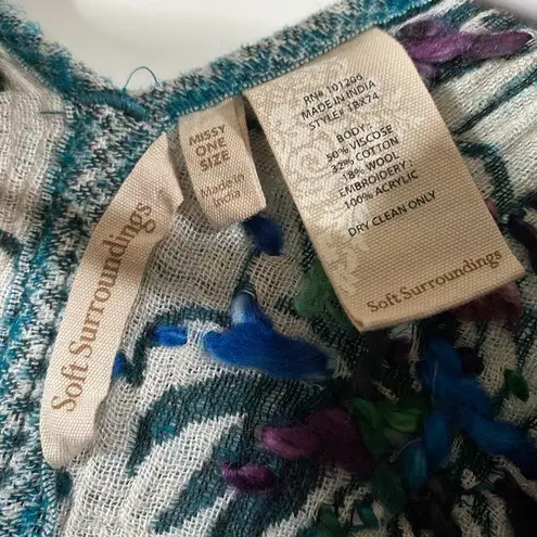 Soft Surroundings Multicolor Shrug Sweater One Size Open Cardigan Green