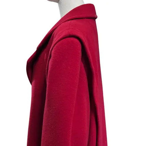 Forecaster of Boston Vintage 100% Wool Coat Retro 80's Long Red Lined USA SZ 16