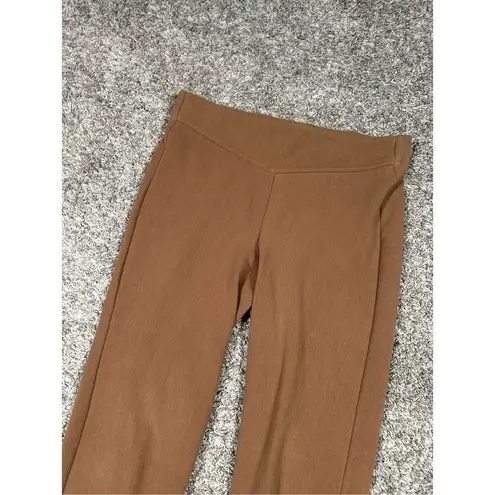 J. McLaughlin Pull On Tan Brown Ribbed Knit Skinny Pants Elastic Cuffs Cotton M