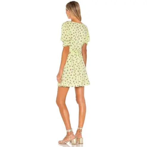 Faithfull the Brand Florence Mini Dress Luda Lime Floral Size Small NWT