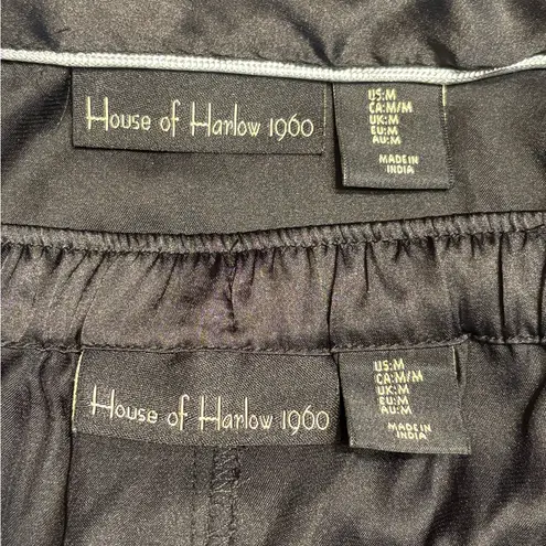 House of Harlow 1960 Black Satin Pajama Set size Medium