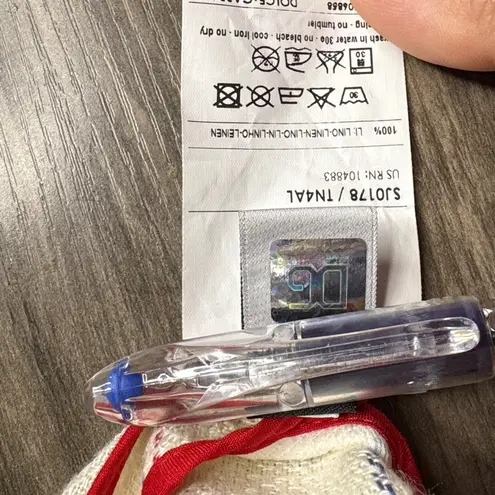 Dolce & Gabbana Dolce & Gabanna Women's Cream and Red Plaid 100% Linen Blazer